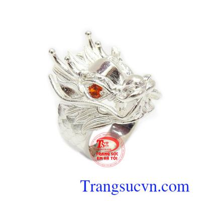 Nhẫn bạc nam rồng độc đáo chế tác đẹp, chất lượng cao, kiểu dáng thời trang Nhẫn bạc nam rồng độc đáo