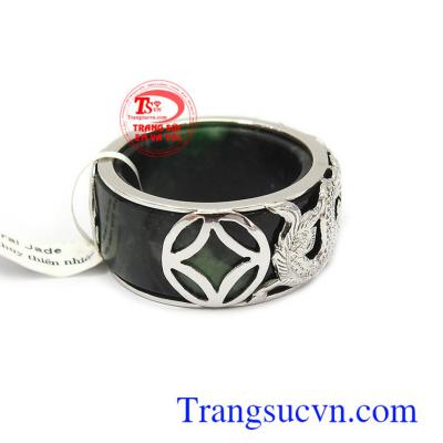 Nhẫn nam vàng trắng thời trang mạnh mẽ