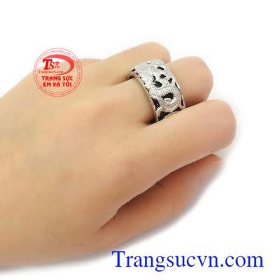 Nhẫn Cẩm thạch rồng vàng trắng