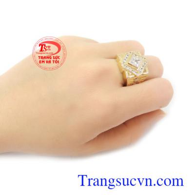Nhẫn nam vàng tây bền đẹp, sáng bóng, giao hàng toàn quốc