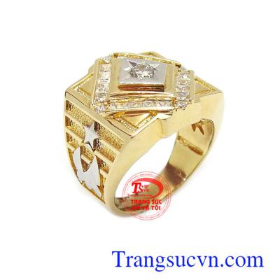 Nhẫn cho nam vàng sao với kiểu nhẫn độc đáo,an toàn khi sử dụng,sang trọng khi đeo,hợp với trang phục, phù hợp cho nam đeo ngón giữa 