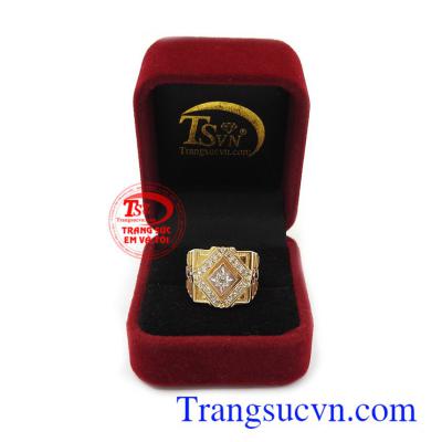 Nhẫn nam vàng tây sang trọng, thời trang