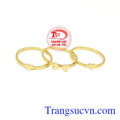 Nhẫn Cỏ 3 Lá Xinh Xắn vàng 18k, bảo hành 12 tháng, giao hàng nhanh trên toàn quốc