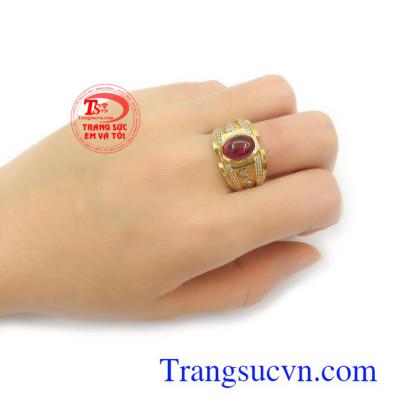 Nhẫn nam vàng tây gắn đá thời trang, sang trọng và đẳng cấp