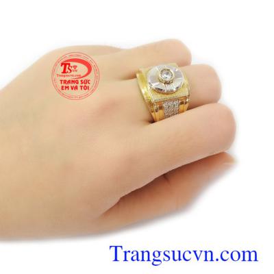 Nhẫn nam gắn đá kim NT nhẫn nam đẹp dành cho nam giá rẻ,vàng tây 10k làm trên máy 3d sản phẩm nhẫn nam theo yêu cầu,giao hàng toàn quốc, thanh toán an toàn