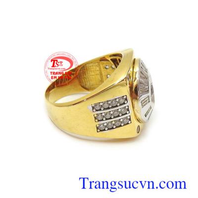 Nhẫn nam hợp đồng hồ vàng