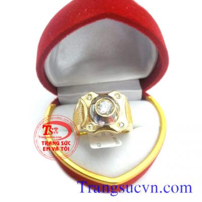 nhẫn nam vàng tây 10k đẹp, kiểu dáng tinh tế với những đường cong nhẹ nhàng