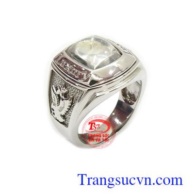 Nhẫn nam vàng trắng bền đẹp, chất lượng, chế tác tinh xảo