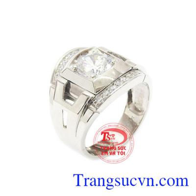 Nhẫn nam phong cách Korea vàng trắng 10k bền đẹp, chất lượng, kiểu dáng thời trang