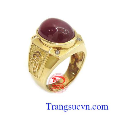 Nhẫn nam vàng 14k gắn Ruby sao thiên nhiên cao cấp là dòng sản phẩm rất được phái mạnh ưa chuộng