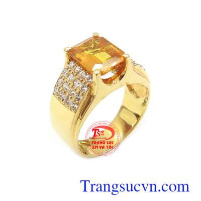 Nhẫn nam sapphire vàng mệnh kim