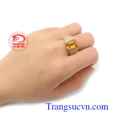 Nhẫn nam đá vàng mệnh Kim đảm bảo chất lượng,đeo hợp thời trang,hộ mệnh,nhẫn đá hợp mệnh kim,nhẫn nam sapphire vàng thiên nhiên, nhẫn nam doanh nhân.