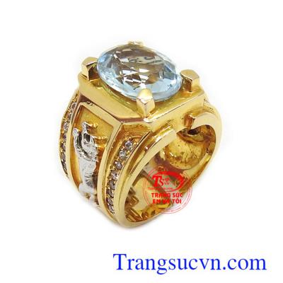 Nhẫn nam Topaz mệnh Thủy và Mộc