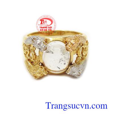 Nhẫn nam tứ long quy tụ, nhẫn nam vàng tây đẹp, vàng 18k đảm bảo, chế tác tinh xảo, mang lại vẻ đẹp sang trọng, quý phái và tài lộc, thành công cho người đeo