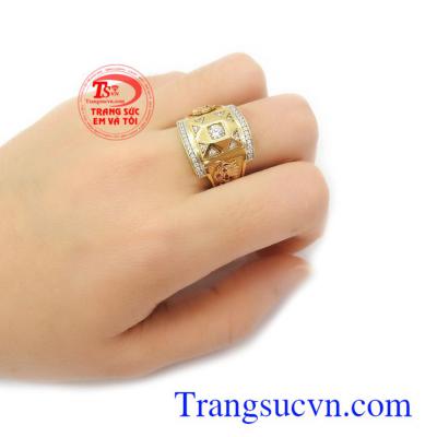 Nhẫn nam vàng, Đeo hợp thời trang, chất lượng vàng đảm đeo bền đẹp sáng bóng, tinh tế và sang trọng dành cho phái mạnh