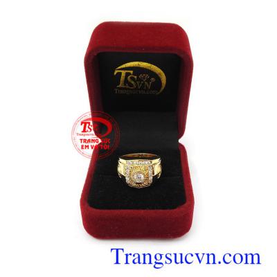 Nhẫn nam thiết kế logo thương hiệu thời trang, nhẫn vàng tây 10k nam giá rẻ, vàng cam kết 100% chuẩn chất lượng, có thu mua lại với thời hạn vĩnh viễn