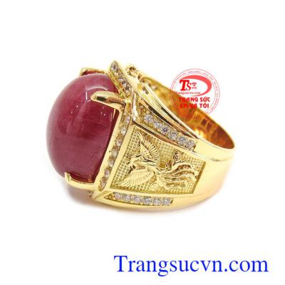 Nhẫn nam vàng Ruby may mắn Nhẫn nam vàng Ruby may mắn