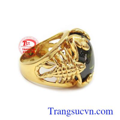 Nhẫn nam vàng gắn đá thời trang, sang trọng