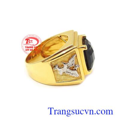 Nhẫn nam Sapphire thiên nhiên bền đẹp, chất lượng, chế tác tinh xảo