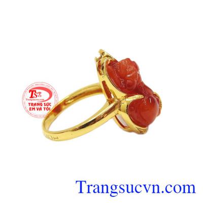 Sản phẩm thích hợp làm quà tặng cho người thân hoặc bạn bè,Nhẫn nữ 14k tỳ hưu chiêu lộc
