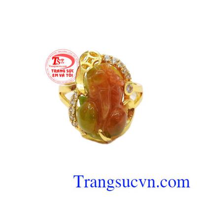 Sản phẩm hợp phong thủy mang đến cho người dùng sự may mắn, bình an và thịnh vượng,Nhẫn nữ 14k tỳ hưu hưng thịnh