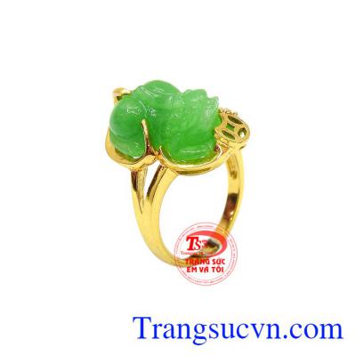 Nhẫn nữ 14k tỳ hưu tài lộc