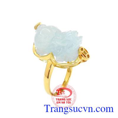 Nhẫn nữ Aquamarine tỳ hưu