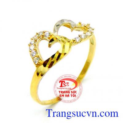 Bán Nhẫn nữ nền trái tim,chất lượng vàng đảm bảo uy tín