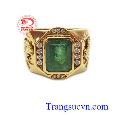 Nhẫn rồng Emerald vàng 18k
