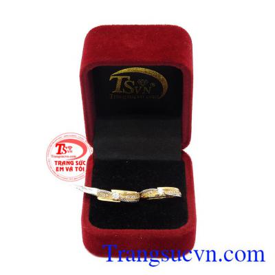 Nhẫn vàng 18k cưới liền
