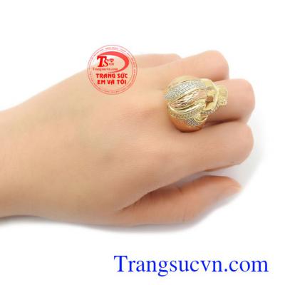 Nhẫn vàng nam sư tử chế tác tinh xảo, độc đáo