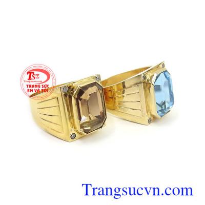 Nhẫn nam vàng tây gắn đá là món quà ý nghĩa dành tặng người bạn yêu thương
