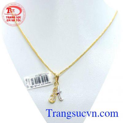 Nữ trang bộ mặt dây chữ A độc đáo, bảo hàng uy tín.