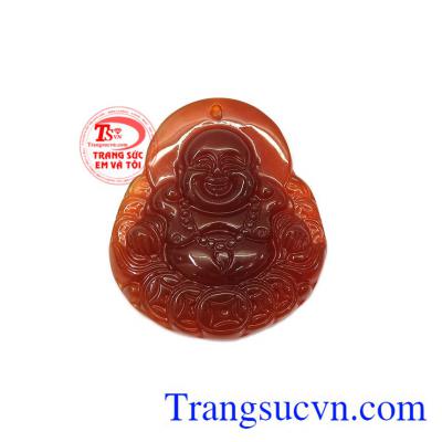 Phật di lặc mã não đỏ được chạm khắc đẹp và tinh tế