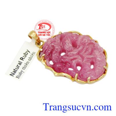 Rồng ruby mặt dây+vàng 10k được thiết kế tỉ mỉ, đường nét tinh xảo chất lượng cao.