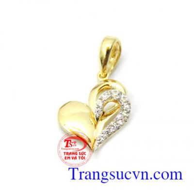 Trái tim tình yêu mặt dây vàng 10k sang trọng, tinh tế và thời trang 