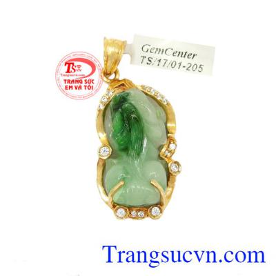 Tỳ hưu ngọc Jadeite bọc vàng