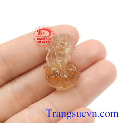 Mặt tỳ hưu thạch anh tóc