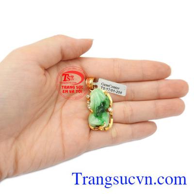 Vàng tây bọc tỳ hưu ngọc Jadeite.