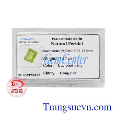 Viên Peridot ép vỉ may mắn màu sắc đẹp, chất lượng.