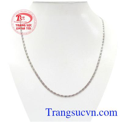 Vòng cổ vàng trắng nữ được chế tác từ vàng 18k nhập khẩu nguyên chiếc Italy