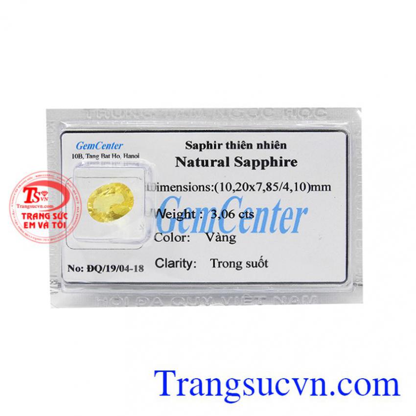 Đá Sapphire vàng ép vỉ