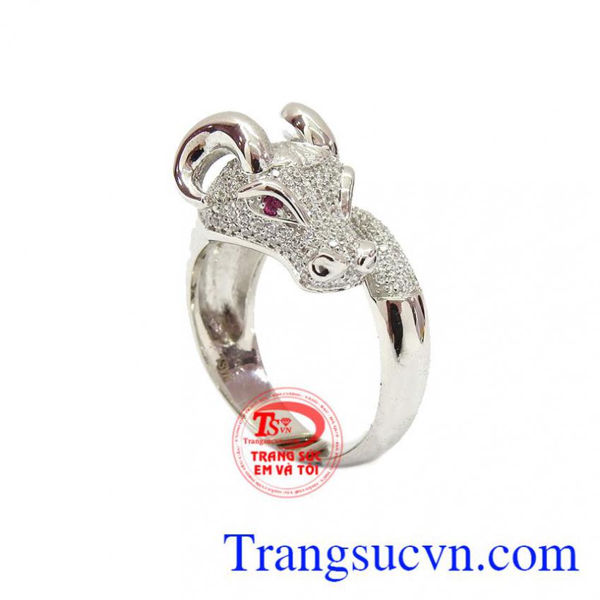 Nhẫn nam tuổi sửu vàng trắng