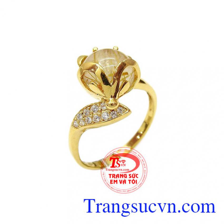 Nhẫn nữ hồ ly thạch anh tóc