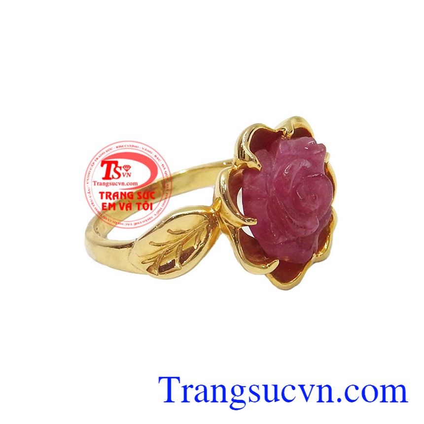 Nhẫn nữ hoa ruby vàng 14k bảo hành 12 tháng, giao hàng nhanh trên toàn quốc. Nhẫn nữ hoa ruby