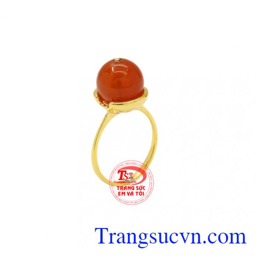 Nhẫn nữ mã não vàng 14k