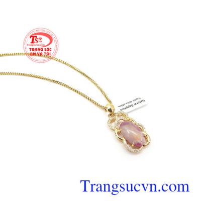 Bộ trang sức nữ dễ dàng kết hợp với nhiều loại trang phục và phong cách đa dạng Bộ dây chuyền Sapphire tài lộc