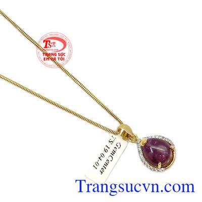 Sản phẩm thích hợp làm quà tặng cho người thân và bạn bè,Bộ mặt dây đá Ruby