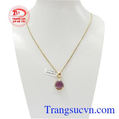 Bộ mặt dây đá Ruby được chế tác từ đá Ruby chuẩn thiên nhiên,Bộ mặt dây đá Ruby