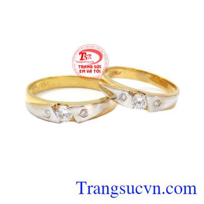 Cặp nhẫn cưới vàng 14k